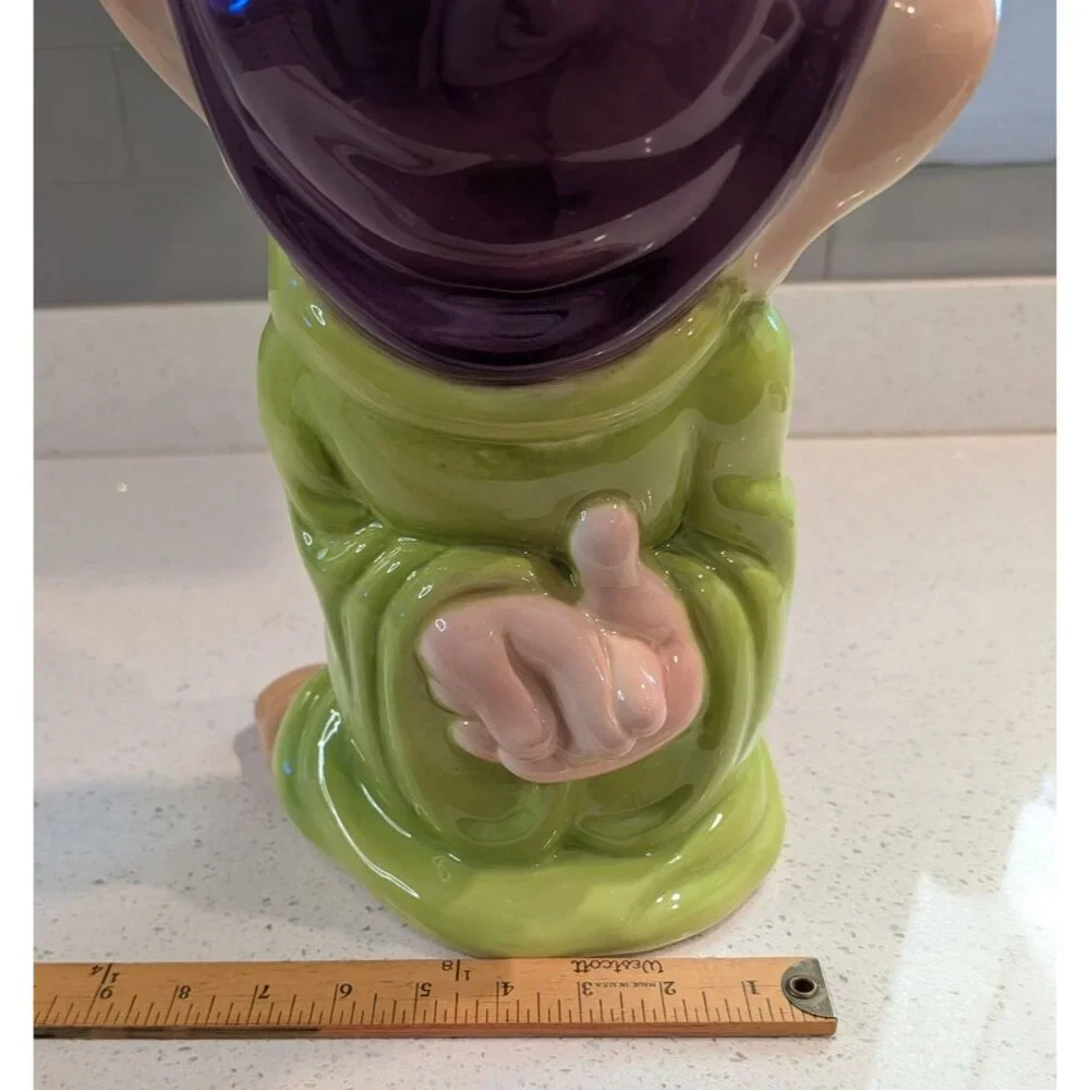 Vintage Disney Dopey Ceramic Cookie Jar by Treasure Craft Snow White Seven Dwarf - Picture 10 of 16